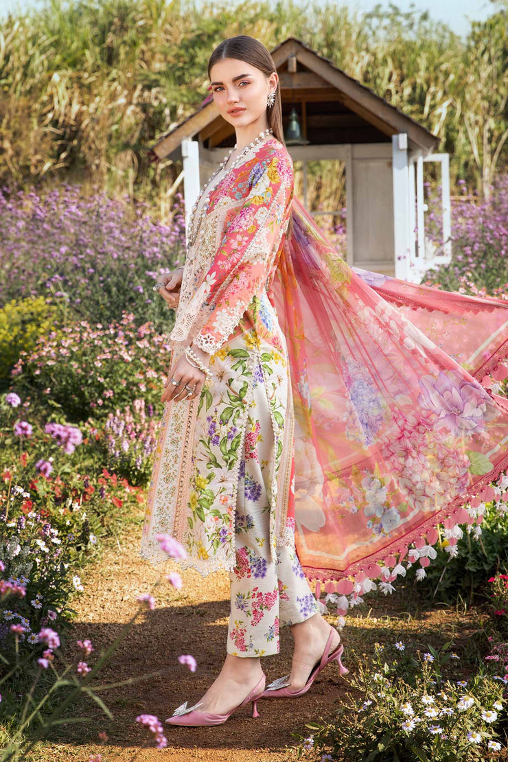 3 Piece Unstitched Printed Lawn Suit | MPT-2509-B | Maria B