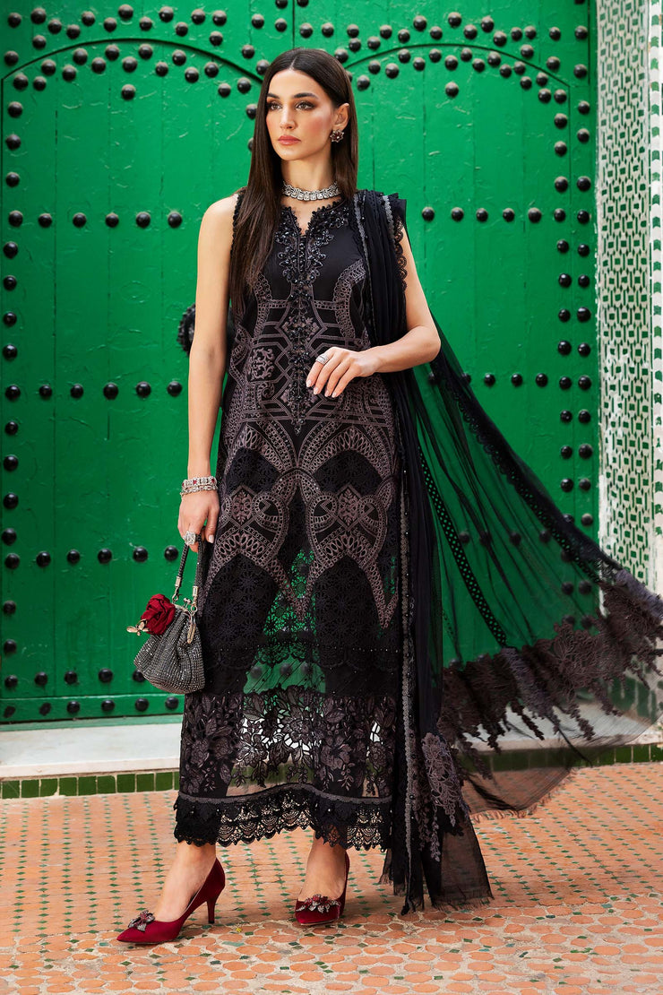 3 Piece Unstitched Embroidered Lawn Suit | D-2512-B | Maria B