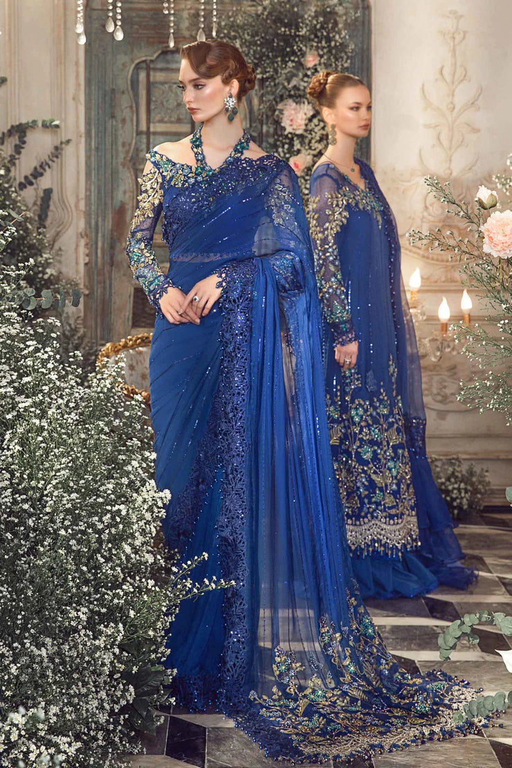 Unstitched Mbroidered - Cobalt Blue BD-2704 | Maria B