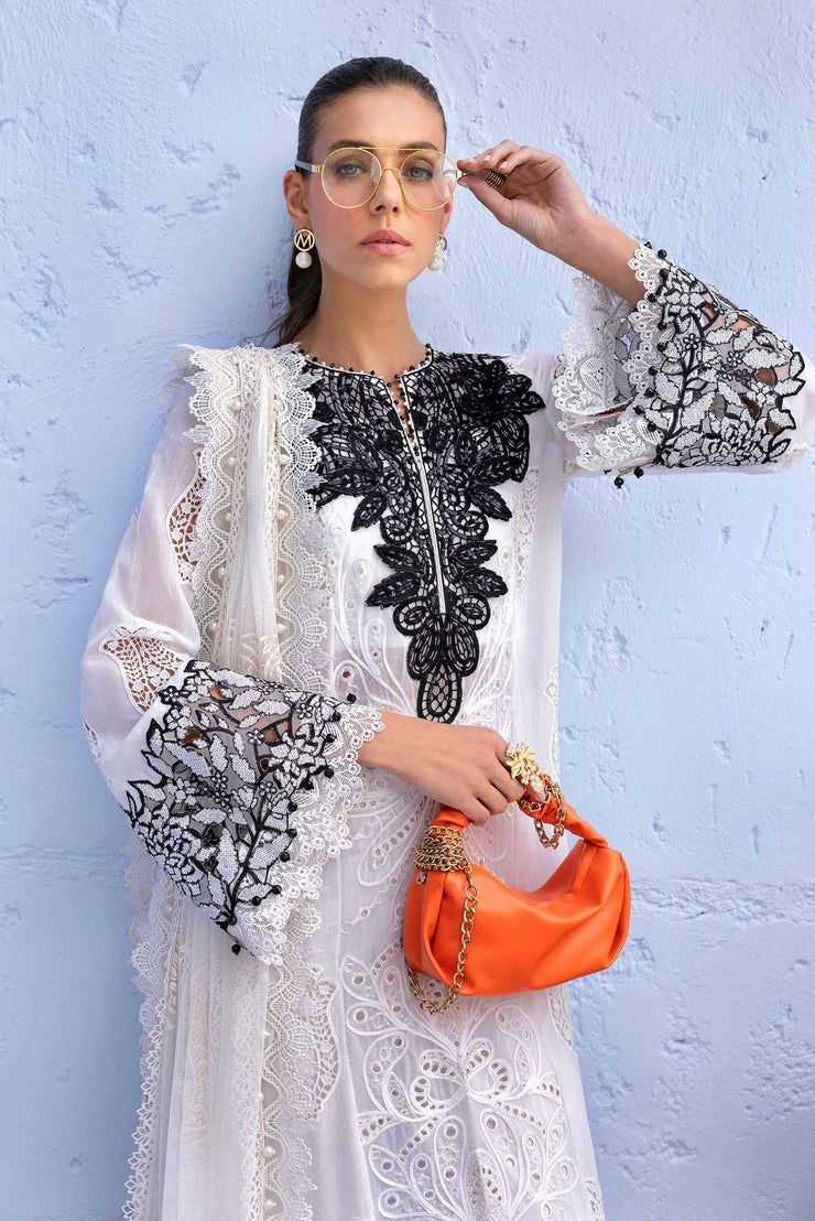 Maria B | 3 Piece Unstitched Embroidered Paper Cotton Suit | D-2505-A
