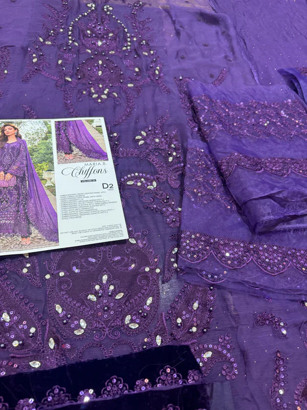 Maria b purple chiffon collection