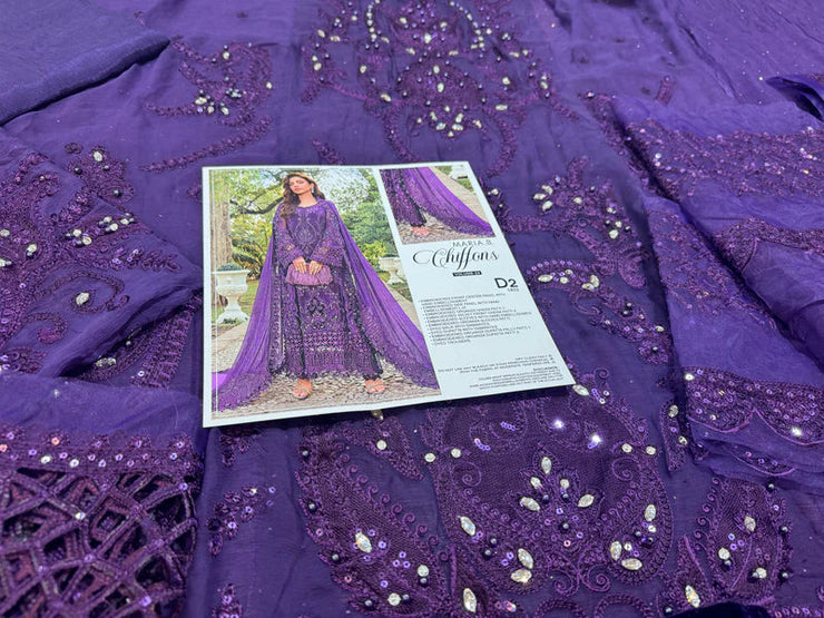 Maria b purple chiffon collection