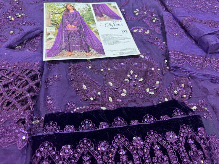 Maria b purple chiffon collection